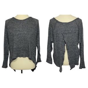 Paper Crane Open Split Back Long Sleeve Top